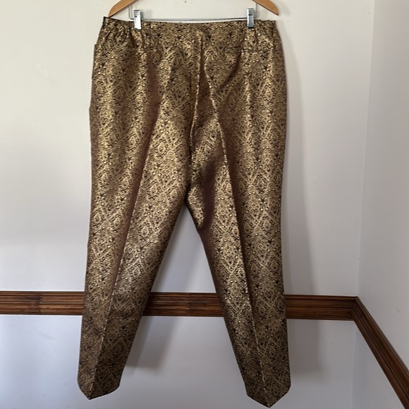 LouLou De La Falaise Pants Slacks Gold and Brown. New with Tags 22W. Lined - Picture 2 of 14